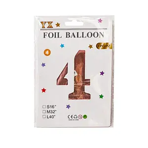 Hot Sale 40 Inch Large Numbers Balloons With Card Individually Packing For Party Decorations Helium Mylar Big Number Balloon