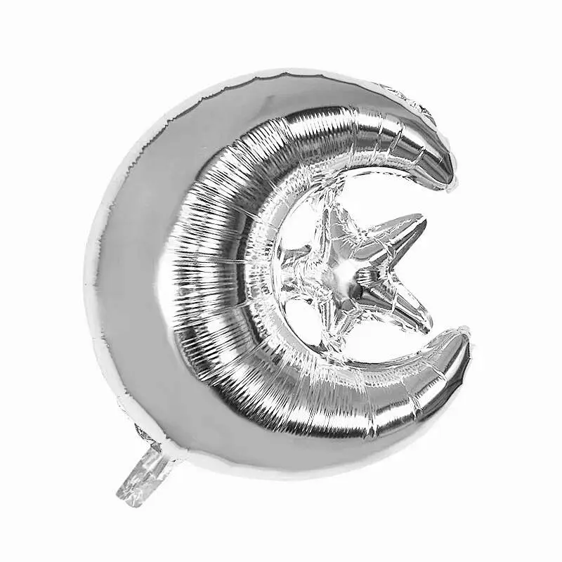 24 Inch EID MUBARAK Star Moon Foil Balloons Muslim Hajj Mubarak Decoration Ramadan Kareem Islamic Eid Al-Fitr Supplies