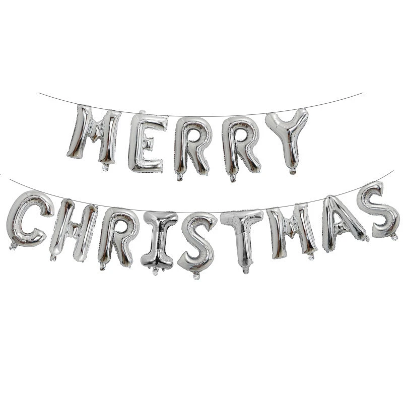 Wholesale Christmas Decoration Balloons 16 Inch Merry Christmas Letter Balloon Set