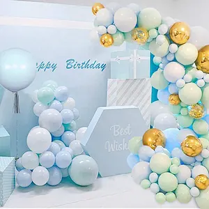 Pink macaron birthday party decorations globo macaron round latex arch balloons kit set