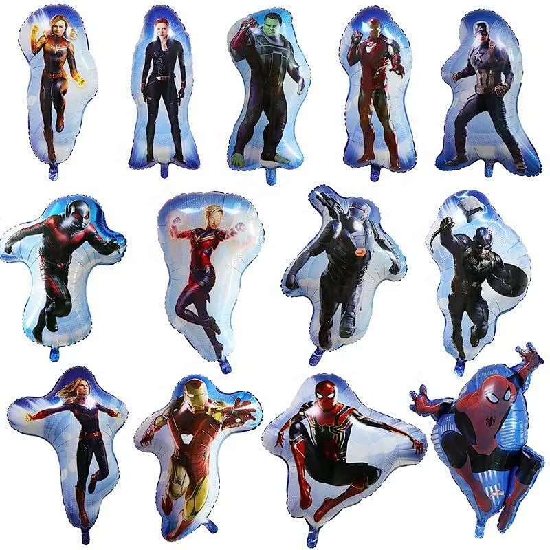 SuperHero Cartoon Character Shape Helium Foil Balloons Mutl Color SpiderMan Hero Mylar Golbos for Party Wedding Decoration