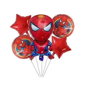Hot Selling Cartoon Super Hero Balloon Set 5Pcs Party Decoration Supplies Super Hero Dream Balloon Five Piece Set Balloon