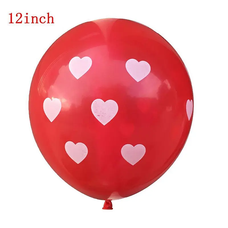Wedding Party Supplies Red Love Foil Balloon Red And White Heart Latex Balloon Valentines's Day Decorations