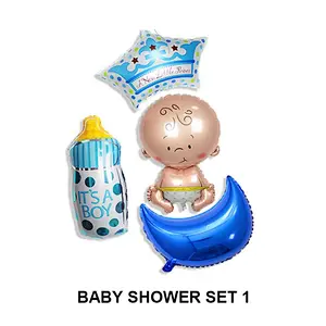 1st Blue/Pink Baby Girl Boy Shower Birthday Party Decoration Set Oh Baby Foil Balloon Kits