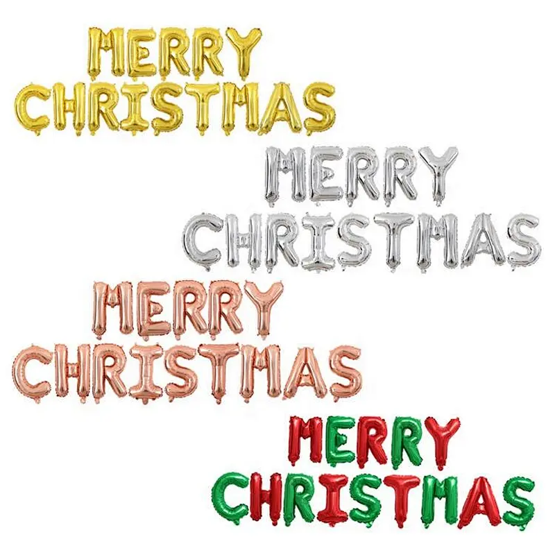 Merry Christmas 16 Inch Letter Aluminum Foil Balloons Christmas Balloons Party Decoration Globos