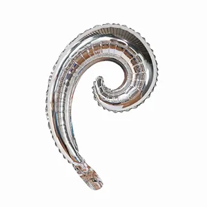 18 Inch Party Decorations Aluminum Foil Balloon Wave Spiral Shaped Balloon