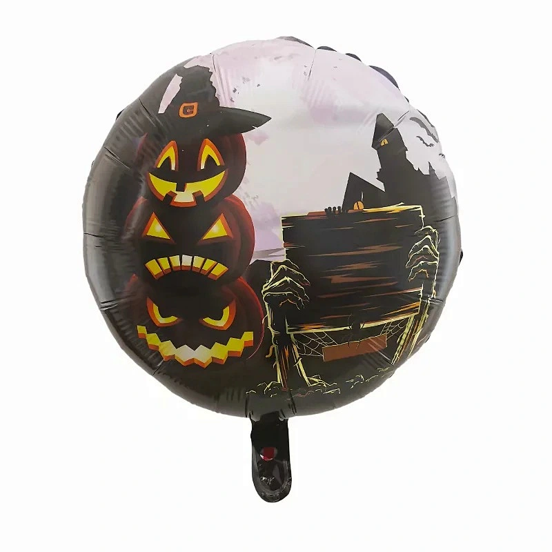 18 Inch Halloween Foil Balloon Witch Skeleton Pumpkin Head Aluminum Foil Balloon Happy Halloween Party Decoration