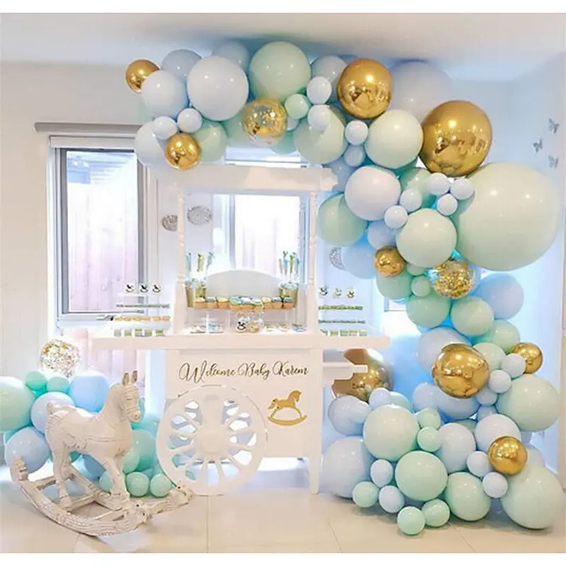 Amazon Hot Selling Balloon Set Macaron Pink Green Latex Balloons