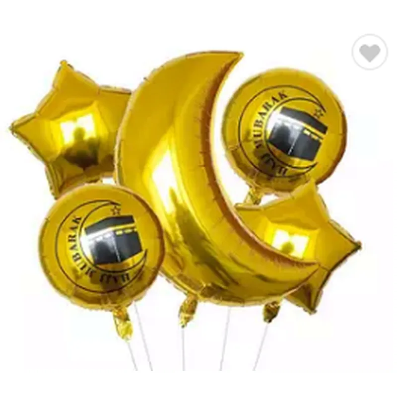 Amazon Hot Sale Party Decoration Balloon Set 18 Inch Eid Mubarak 36 Inch Moon Foil Balloon Set