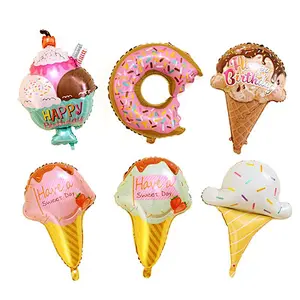 Hot sell cartoon ice cream foil helium balloon birthday party decoration party supplies kids gift donut candy food