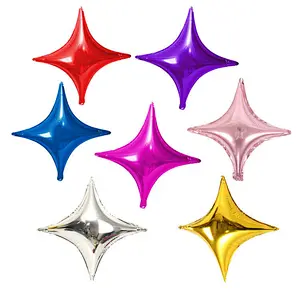 Colorful 24 inch Four-Pointed Corners Star Balloon Birthday Balloons Baby Shower Wedding Party Decoration Foil Helium Balloon