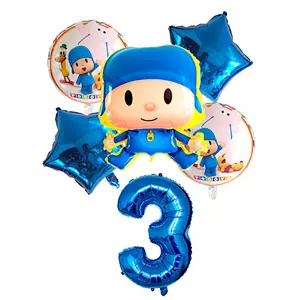 Cartoon Character Pocoyo Foil Balloon Set For Kids Boy Toys Birthday Party Decoration Party Supplies