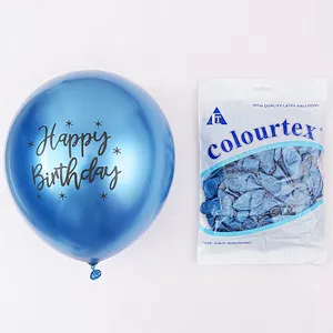12 inch happy birthday metallic balloons custom printed latex balloon birthday party decoration latex balloons metallic