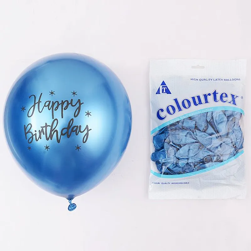 12 inch happy birthday metallic balloons custom printed latex balloon birthday party decoration latex balloons metallic