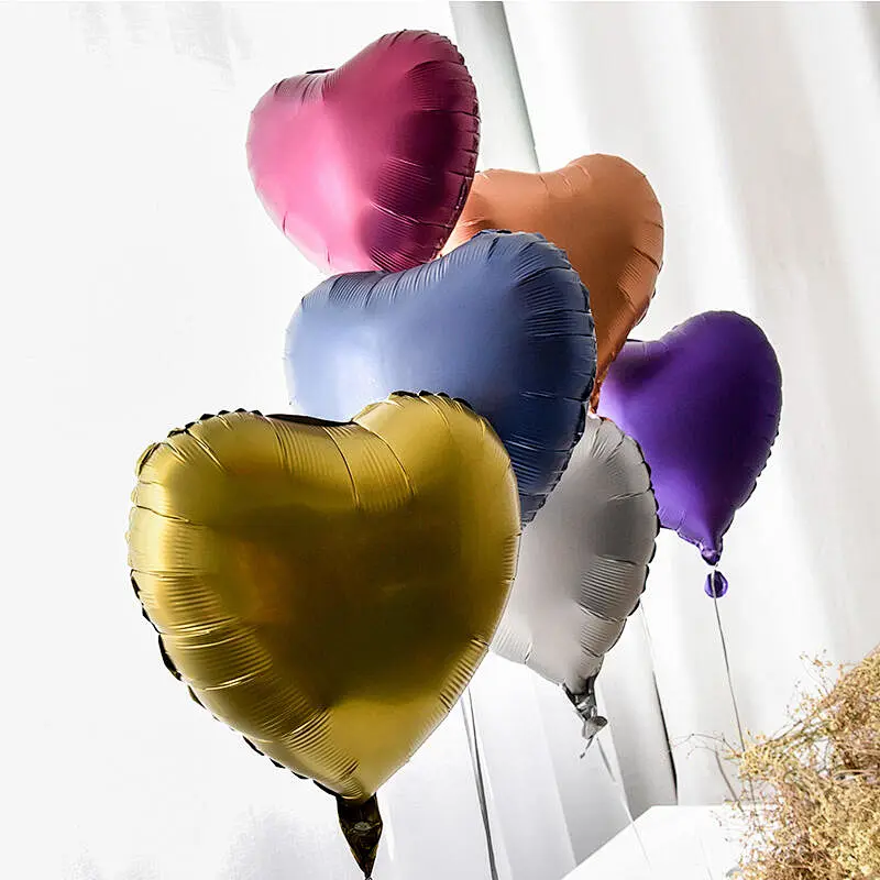 18inch Chrome Metallic Heart Star Round Helium Foil Balloons Birthday Party Wedding baby shower Decorations
