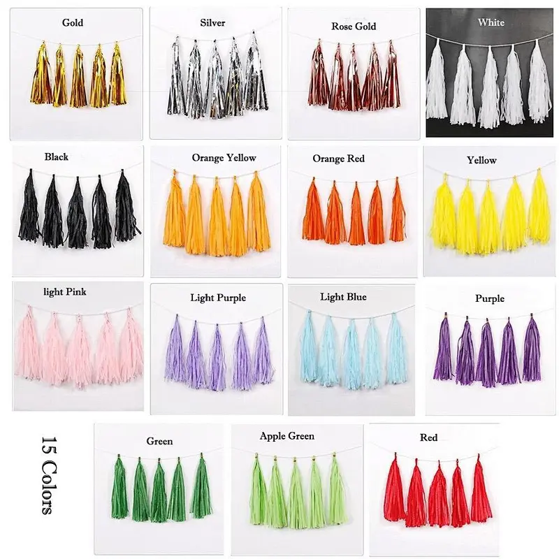 Balloons Glitter Paper Tassel For Party Decoration Supplies Balloon Accessories