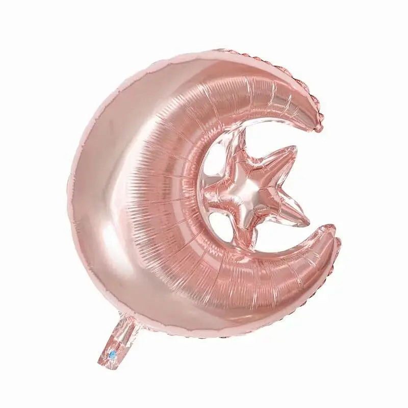 24 Inch EID MUBARAK Star Moon Foil Balloons Muslim Hajj Mubarak Decoration Ramadan Kareem Islamic Eid Al-Fitr Supplies