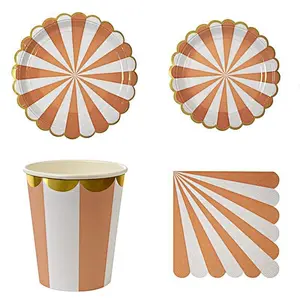 Disposable 8 Guests Paper Plates Napkins Cups Straws Children Birthday Party Supply Tableware Sets