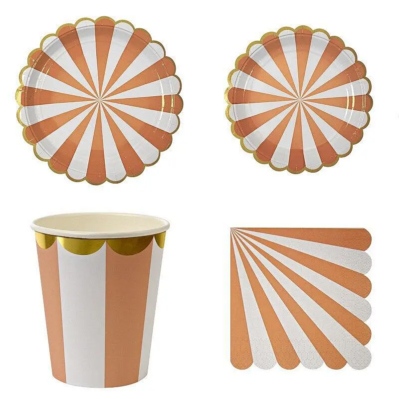 Disposable 8 Guests Paper Plates Napkins Cups Straws Children Birthday Party Supply Tableware Sets