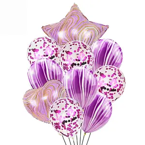 18 Inch Agate Confetti Birthday Balloon Set Agate Aluminum Balloon Set For Wedding Ceremony Party Decoration