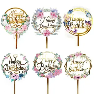 acrylic happy birthday cake topper birthday party supplies cake decoration