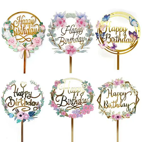 acrylic happy birthday cake topper birthday party supplies cake decoration