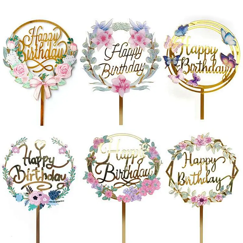 acrylic happy birthday cake topper birthday party supplies cake decoration