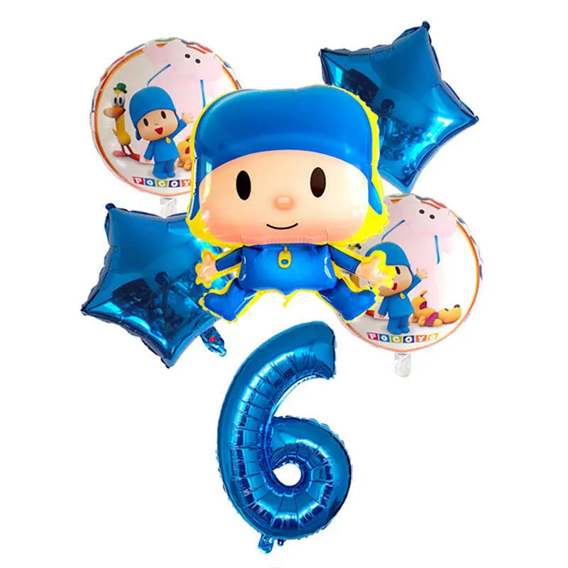 Cartoon Character Pocoyo Foil Balloon Set For Kids Boy Toys Birthday Party Decoration Party Supplies