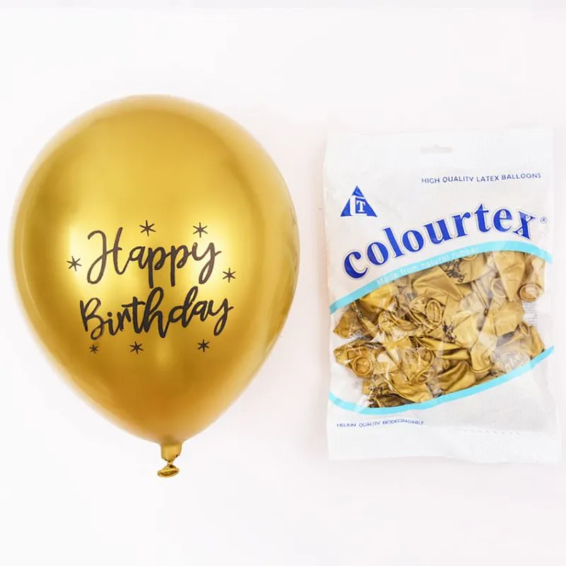 12 inch happy birthday metallic balloons custom printed latex balloon birthday party decoration latex balloons metallic