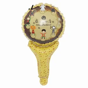 Halloween party toy hand stick cartoon pumpkin pat stick child hand stick foil balloon