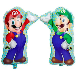 Super Mario Bros Balloons Mario Party Supplies for Kids Birthday Party Decorations, Set of 9 Pc