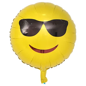 18'' Expression Emoji balloons for birthday party cute cool kiss cry Smiling face grimace Funny helium Balloon