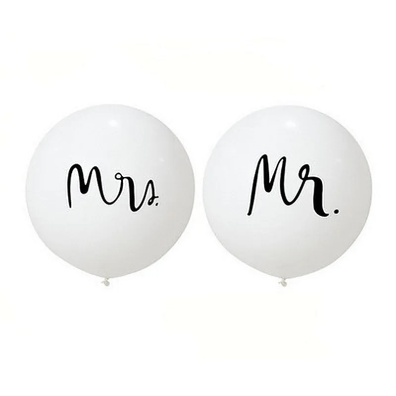 36 Inch Wedding Party White Mr Mrs Decoration Balloon Solid Color Latex Balloons Wholesale