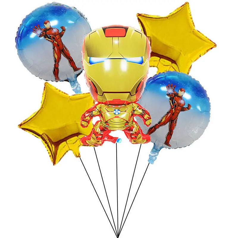 Hot Selling Cartoon Super Hero Balloon Set 5Pcs Party Decoration Supplies Super Hero Dream Balloon Five Piece Set Balloon