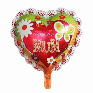 New design 18 inch heart shape happy mother's day mylar aluminum foil globos balloons I love mom balloon party decoration gift