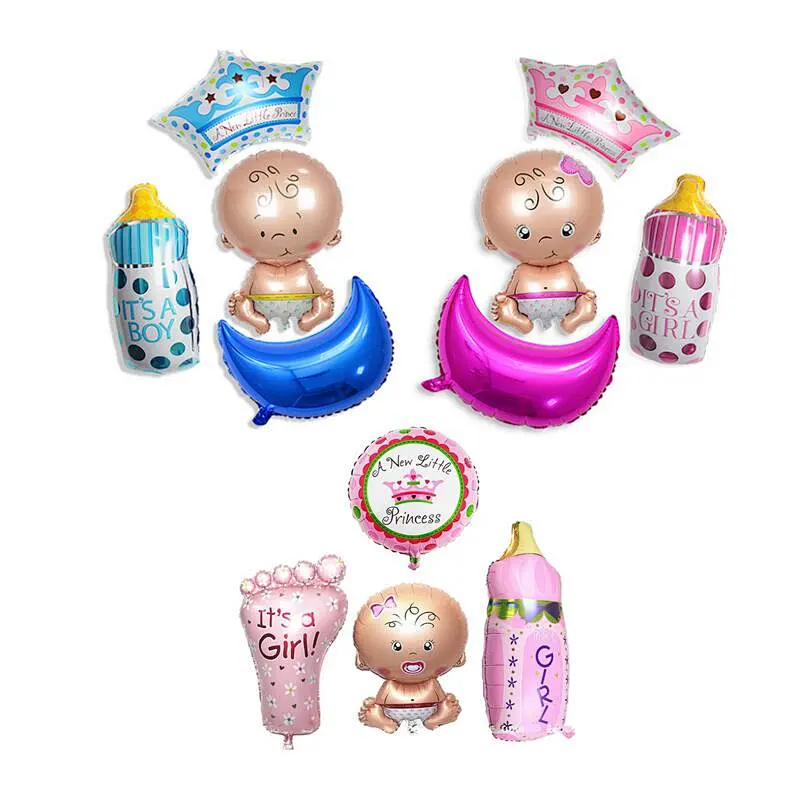 1st Blue/Pink Baby Girl Boy Shower Birthday Party Decoration Set Oh Baby Foil Balloon Kits