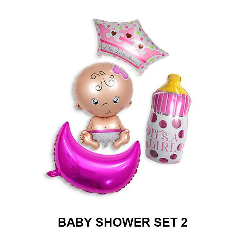 1st Blue/Pink Baby Girl Boy Shower Birthday Party Decoration Set Oh Baby Foil Balloon Kits