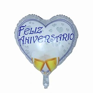 18 Inch Round Happy Anniversary Foil Balloons Feliz  Ahiversario Globos Commemorative Party Decoration Aluminum Film Balloons