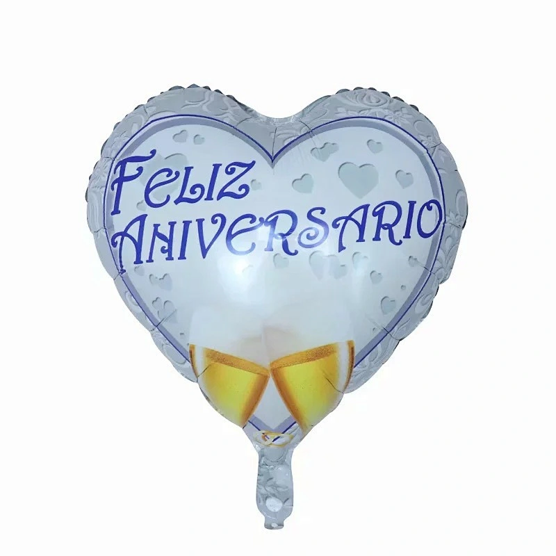 18 Inch Round Happy Anniversary Foil Balloons Feliz  Ahiversario Globos Commemorative Party Decoration Aluminum Film Balloons