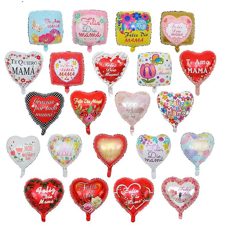 New design 18 inch heart shape happy mother's day mylar aluminum foil globos balloons I love mom balloon party decoration gift