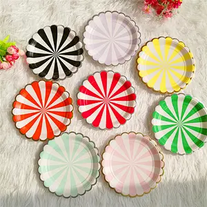 Disposable 8 Guests Paper Plates Napkins Cups Straws Children Birthday Party Supply Tableware Sets