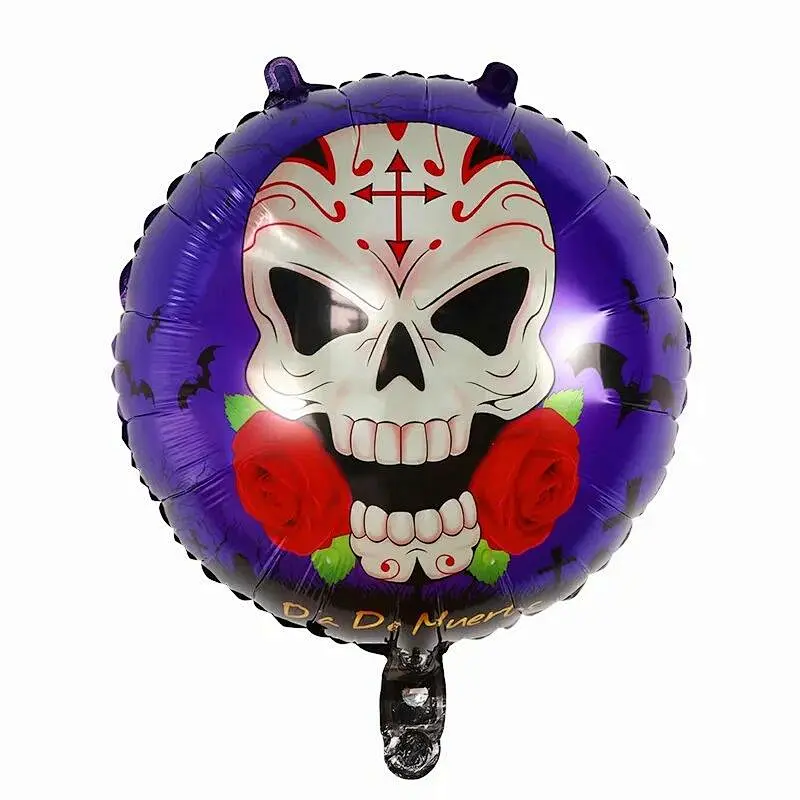 18 Inch Halloween Foil Balloon Witch Skeleton Pumpkin Head Aluminum Foil Balloon Happy Halloween Party Decoration