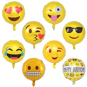 18'' Expression Emoji balloons for birthday party cute cool kiss cry Smiling face grimace Funny helium Balloon