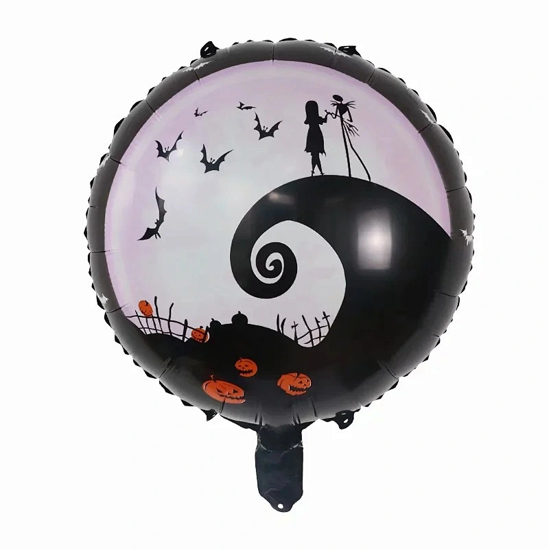 18 Inch Halloween Foil Balloon Witch Skeleton Pumpkin Head Aluminum Foil Balloon Happy Halloween Party Decoration