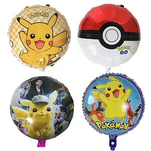 18 inch Cartoon Pika chu Balloon Party Wedding Decoration Globos PokeBalls Foil Helium Poke mon Balloons