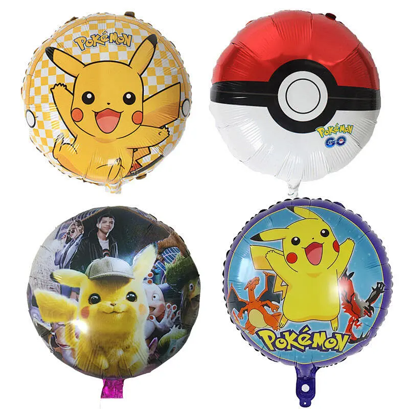 18 inch Cartoon Pika chu Balloon Party Wedding Decoration Globos PokeBalls Foil Helium Poke mon Balloons