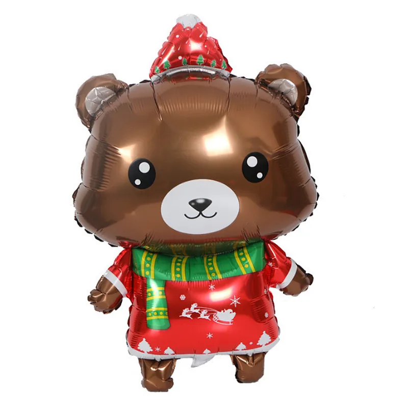New Cartoon Christmas Globos Deer Bear Santa Claus Aluminum Foil Balloons Merry Christmas Party Decoration Balloons