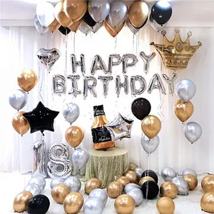 Wholesale Amazon Children Adult Birthday Decoration Party Supplies Happy Birthday Balloon Set Foil Latex Balloons