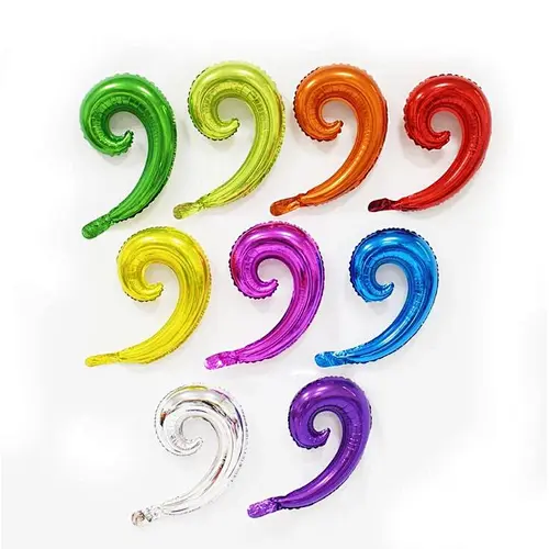 18 Inch Party Decorations Aluminum Foil Balloon Wave Spiral Shaped Balloon