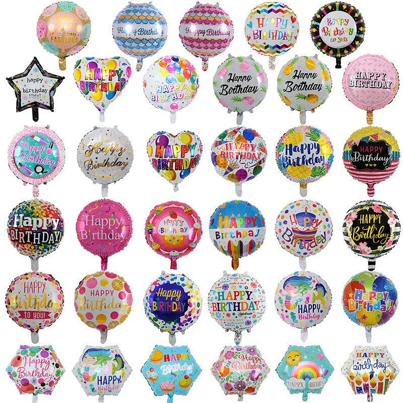 Happy Birthday Party Decoration Globos Fiesta 18Inch Round Shape Globos De Cumpleanos Happy Birthday Foil Balloons